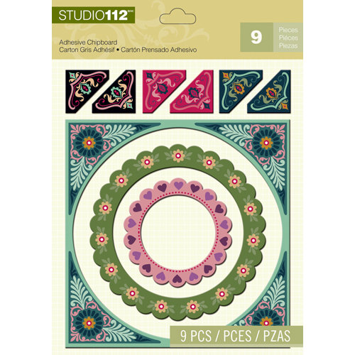 K and Company - Studio 112 Collection - Adhesive Chipboard with Glitter Accents - Frame