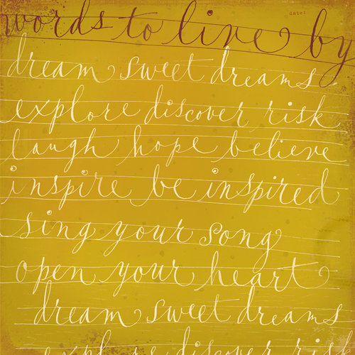 K and Company - Brenda Walton Collection - 12 x 12 Paper - Scribe - Words