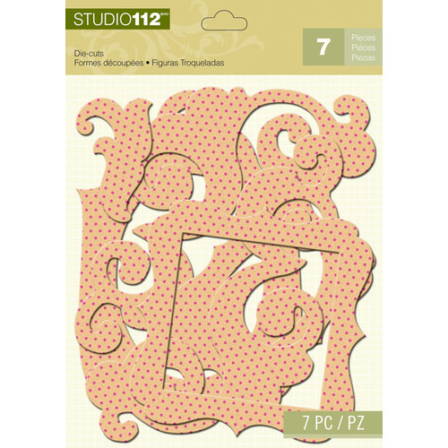 K and Company - Studio 112 Collection - Dazzle Die Cut Pieces - Orange Dazzle Frames and Corners