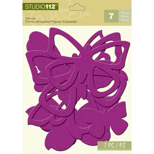 K and Company - Studio 112 Collection - Dazzle Die Cut Pieces - Purple Dazzle Butterfly