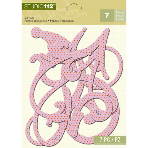 K and Company - Studio 112 Collection - Dazzle Die Cut Pieces - Purple Dotted Dazzle Swirl