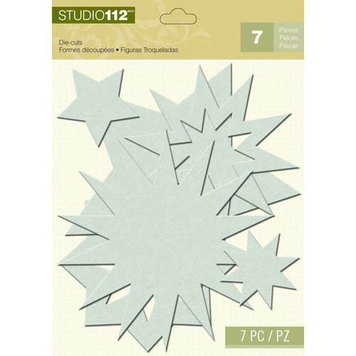 K and Company - Studio 112 Collection - Dazzle Die Cut Pieces - Blue Dazzle Star