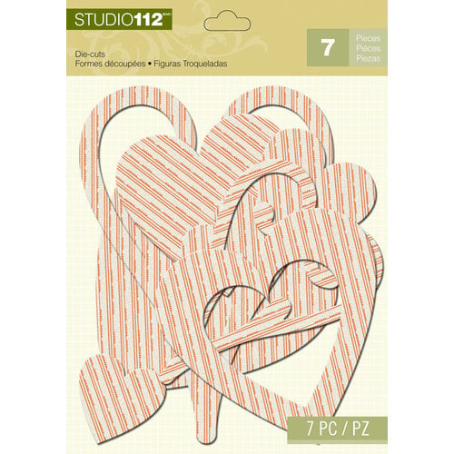 K and Company - Studio 112 Collection - Dazzle Die Cut Pieces - Orange Dazzle Heart