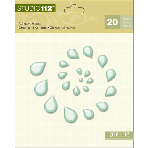 K and Company - Studio 112 Collection - Adhesive Gems - Teardrop Pearl