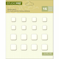 K and Company - Studio 112 Collection - Adhesive Gems - Square Pearl