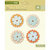 K and Company - Studio 112 Collection - Shaped Brads - Blue and Orange Flower