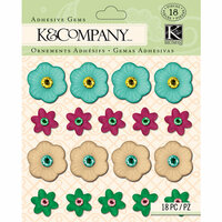 K and Company - Handmade Collection - Adhesive Gems - Floral Cool