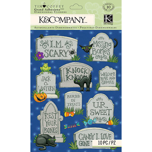 K and Company - Tim Coffey - Halloween - Grand Adhesions with Glitter Accents - Tombstone
