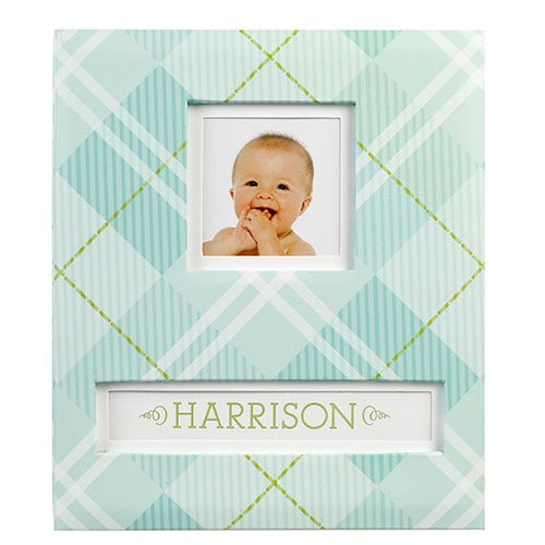 K and Company - Frame a Name Scrapbook Album - 8.5 x 11 - Blue Plaid