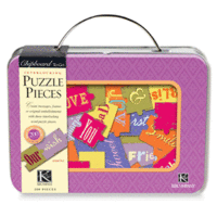 K and Company - Tin Box Chipboard To Go - Interlocking Puzzle Pieces, CLEARANCE