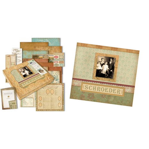 K and Company - Ancestry.com Collection - 12x12 Deluxe Scrapbook Kit
