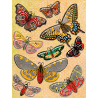K and Company - Que Sera Sera Collection - Grand Adhesions Stickers - Butterfly