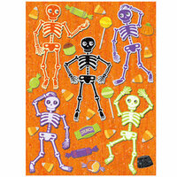 K and Company - Halloween Whimsy Collection - Grand Adhesions Stickers - Skeleton, CLEARANCE