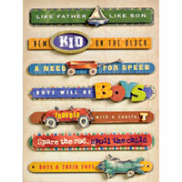 K and Company - Grand Adhesions - Hopscotch Collection - Boy Sentiments, CLEARANCE