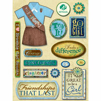 K and Company - Grand Adhesions - Hopscotch Collection - Brownie Girl Scouts Collection - Brownie Icons, CLEARANCE
