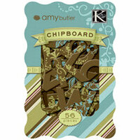 K and Company - Chipboard Alphabet Pieces - Amy Butler Collection - Sola, CLEARANCE