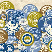 K and Company - Blue Awning Collection - Chipboard Buttons