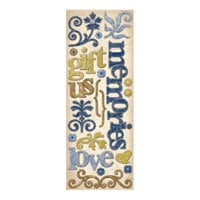 K and Company - Blue Awning Collection - Adhesive Chipboard - Words and Swirls