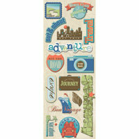 K and Company - Sea Glass Collection - Adhesive Chipboard - Travel