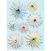 K and Company - Pleated Grand Adhesions Stickers - Swell Noel Collection - Snowflakes with Glitter and Gems