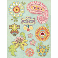 K and Company - Wild Raspberry Collection - Grand Adhesions Stickers - Floral, CLEARANCE