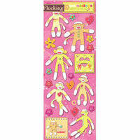 K and Company - Berry Sweet Collection - 3-Dimensional Adhesive Chipboard - Berry Sweet Sock Monkey