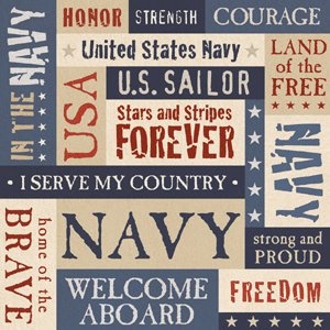 K and Company Patterned Paper - Navy Words