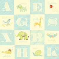 K and Company - 12x12 Paper - Brenda Walton Collection - Small Wonders Boy Alphabet, CLEARANCE