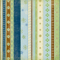 K and Company - 12x12 Paper - Brownie Girl Scouts Collection - Blue Decorative Stripes