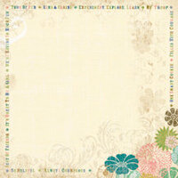 K and Company - 12x12 Paper - Brownie Girl Scouts Collection - Creme Cascade Floral, CLEARANCE