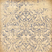 K and Company - Blue Awning Collection - 12x12 Paper - Blue and Ivory Damask