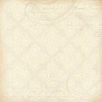 K and Company - Blue Awning Collection - 12x12 Paper - Ivory Medallion Swirls