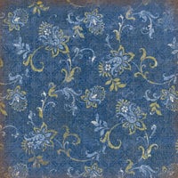 K and Company - Blue Awning Collection - 12x12 Paper - Blue Swirl Floral