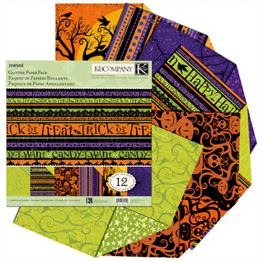 K and Company - Halloween Whimsy Collection - 12 x 12 Glitter Paper Pack