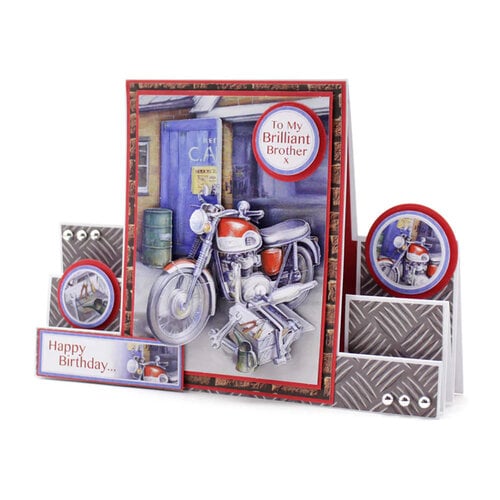 Katy Sue Designs - 3D Die Cut Decoupage Layers - Easy Pop Out Designs - Motorbike And Tools