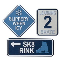 Karen Foster Design - Fun in the Snow Collection - Metal Signs - Ice Skating