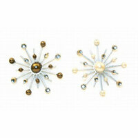 Karen Foster Design - Sparkle Burst Brads - Pearls