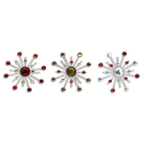 Karen Foster Design - Christmas Collection - Sparkle Burst Brads - Holly and Berries, CLEARANCE