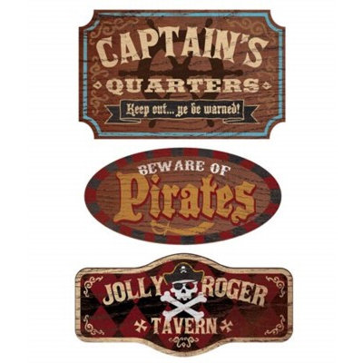 Karen Foster Design - Pirate Collection - Wood Signs - Pirate, CLEARANCE