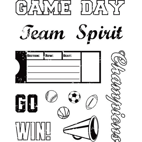 Karen Foster Design - Clear Acrylic Stamps - Game Day