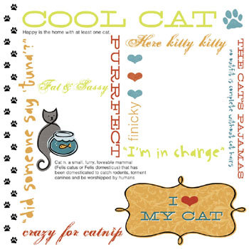 Karen Foster Design - Cool Cat Collection - 12 x 12 Rub-On, CLEARANCE