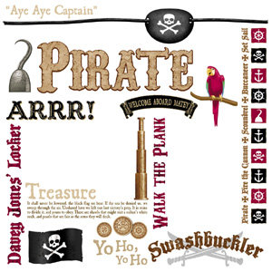 Karen Foster Design - Pirate's Life Collection - 12 x 12 Rub-On