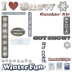Karen Foster Design - Fun in the Snow Collection - 12x12 Rub On - I Love Snow