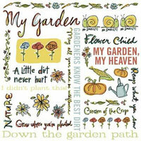 Karen Foster Design - Rub Ons - In the Garden Collection - My Garden, CLEARANCE