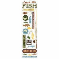 Karen Foster Design - Fishing Collection - Clear Stickers - Love to Fish