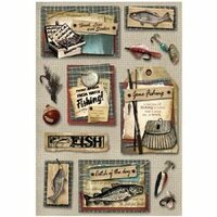 Karen Foster Cardstock Stickers Fishing, CLEARANCE
