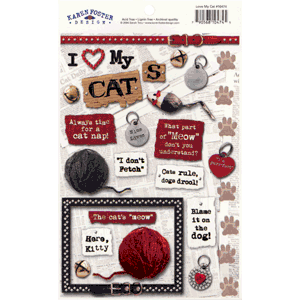 Karen Foster Design Cardstock Stickers - Love My Cat, CLEARANCE