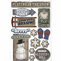 Karen Foster Design - Fun in the Snow Collection - Sticker - Playing in the Snow