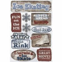 Karen Foster Design - Fun in the Snow Collection - Sticker - Ice Skating