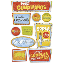 Karen Foster Design - Spanish Momentos Collection - Sticker - Birthday - Feliz Cumpleanos, CLEARANCE